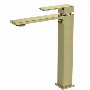 Misturador de Mesa Bica Alta para Banheiro Lexxa Slimt Ouro Escovado LX2292OE