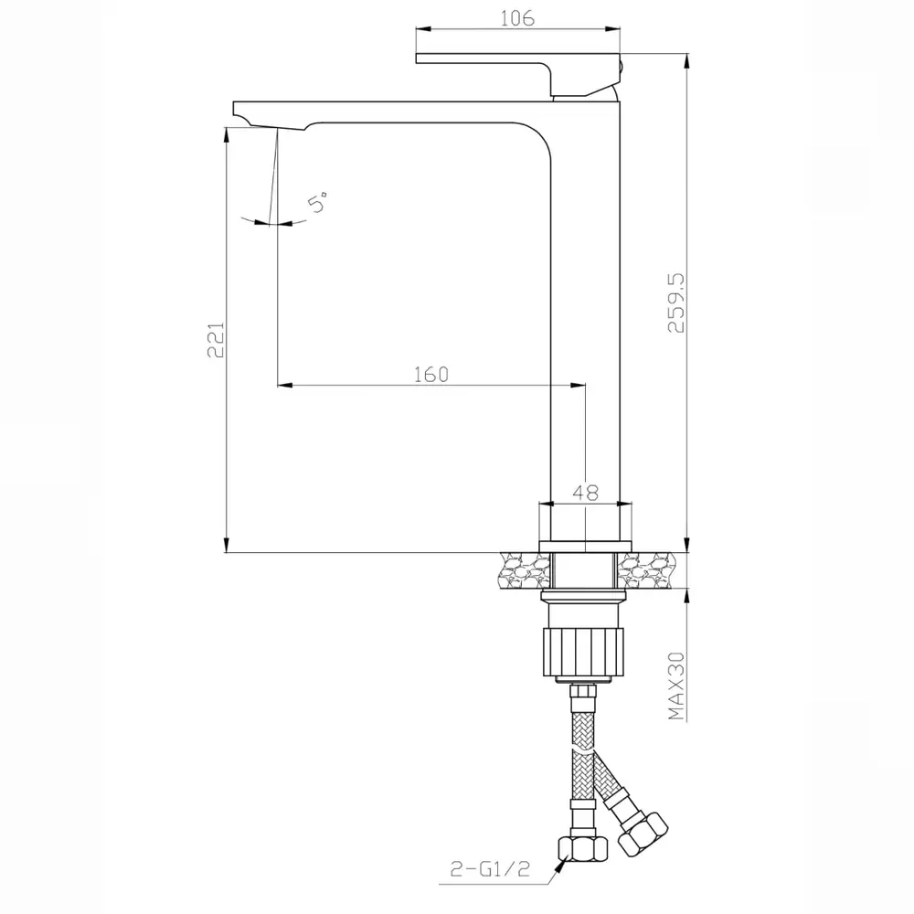 Misturador de Mesa Bica Alta para Banheiro Lexxa Slimt Ouro Escovado LX2292OE