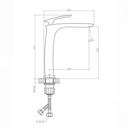 Misturador de Mesa Bica Alta para Banheiro Lexxa Evoq Ouro Escovado LX6112OE