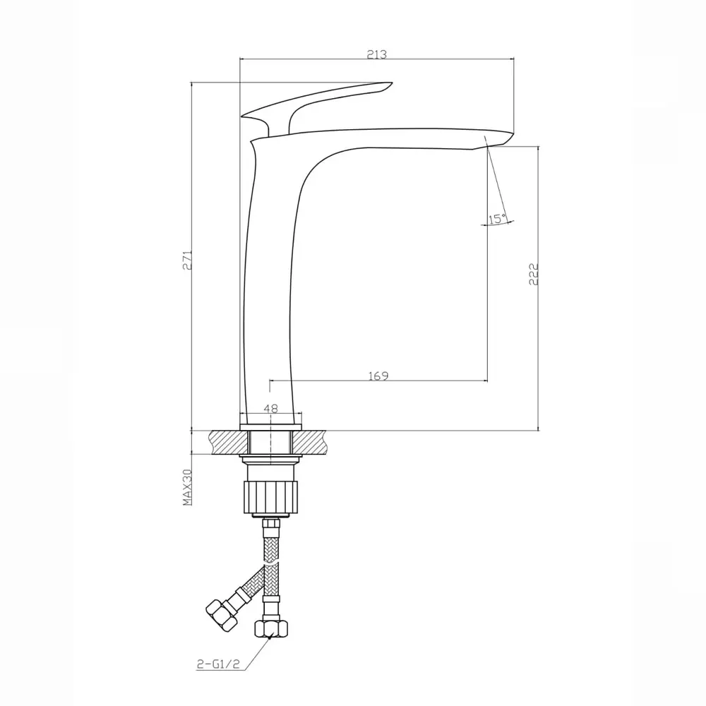 Misturador de Mesa Bica Alta para Banheiro Lexxa Evoq Ouro Escovado LX6112OE