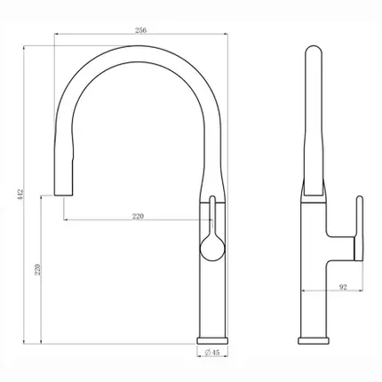 Misturador para cozinha Gourmet com Bica Retratil Lexxa Laris Aço Escovado LX10101NB