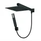 Chuveiro Quadrado Completo com Desviador Lexxa Aerial Black Matte LX4107B
