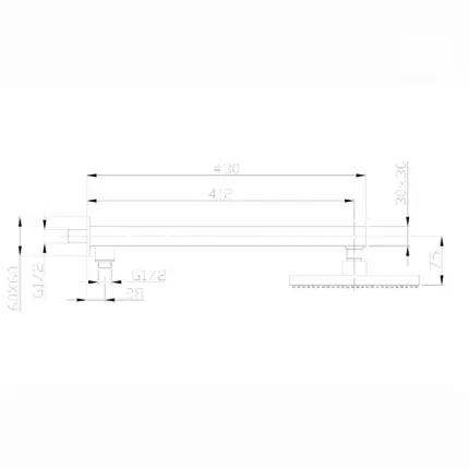 Chuveiro Quadrado Completo com Desviador Lexxa Aerial Light Grafite LX4107LGF