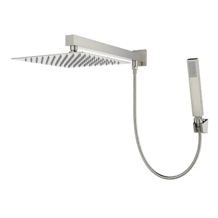 Chuveiro Quadrado Completo com Desviador Lexxa Aerial Light Grafite LX4107LGF