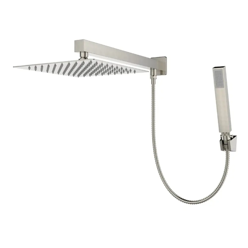 Chuveiro Quadrado Completo com Desviador Lexxa Aerial Light Grafite LX4107LGF