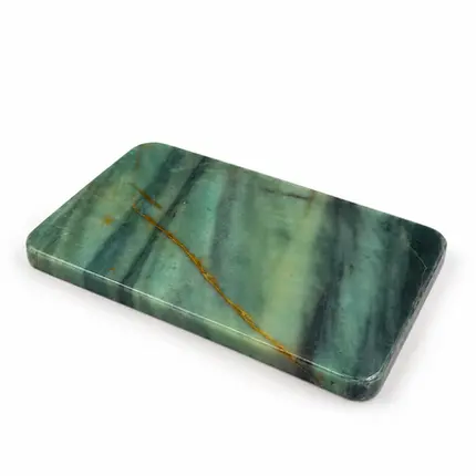 Kit para Banheiro 3 Peças em Quartzo Verde Natural Polido - Dourado
