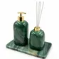 Kit para Banheiro 3 Peças em Quartzo Verde Natural Polido - Dourado