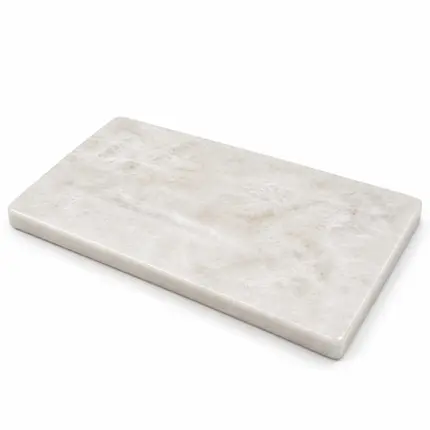 Kit para Banheiro 3 Peças em Quartzo Branco Natural Polido - Cromado