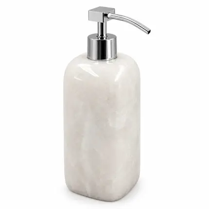 Kit para Banheiro 3 Peças em Quartzo Branco Natural Polido - Cromado