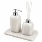 Kit para Banheiro 3 Peças em Quartzo Branco Natural Polido - Cromado