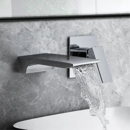 Misturador de Parede Cascata Unique Spa Flat Cromado