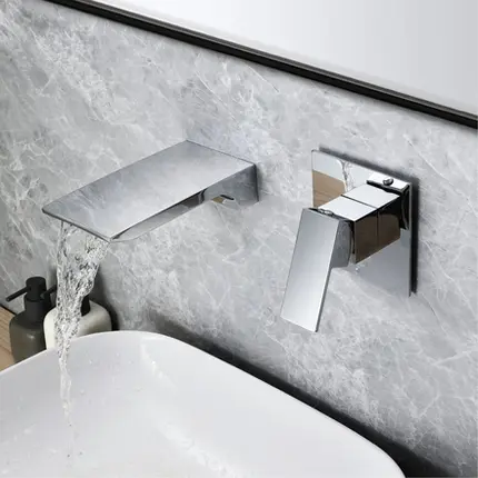 Misturador de Parede Cascata Unique Spa Flat Cromado
