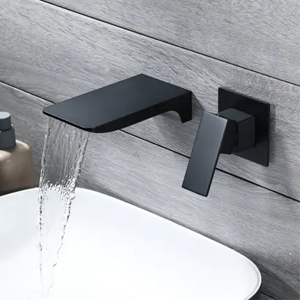Misturador de Parede Cascata Unique Spa Flat Black Matte
