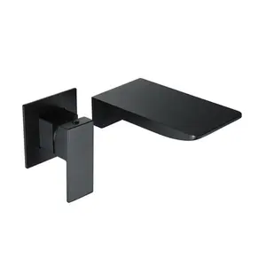 Misturador de Parede Cascata Unique Spa Flat Black Matte