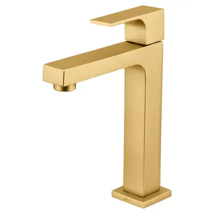 Torneira Bica Média para Banheiro Fani Retta Dourado Fosco 1312 DV330
