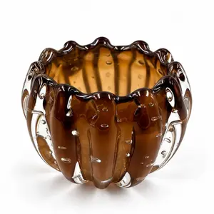 Cachepot Decorativo em Cristal Murano Liceu Bronzita