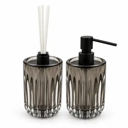 Kit 2 Peças em Cristal Murano Sorento Quartzo Fumê