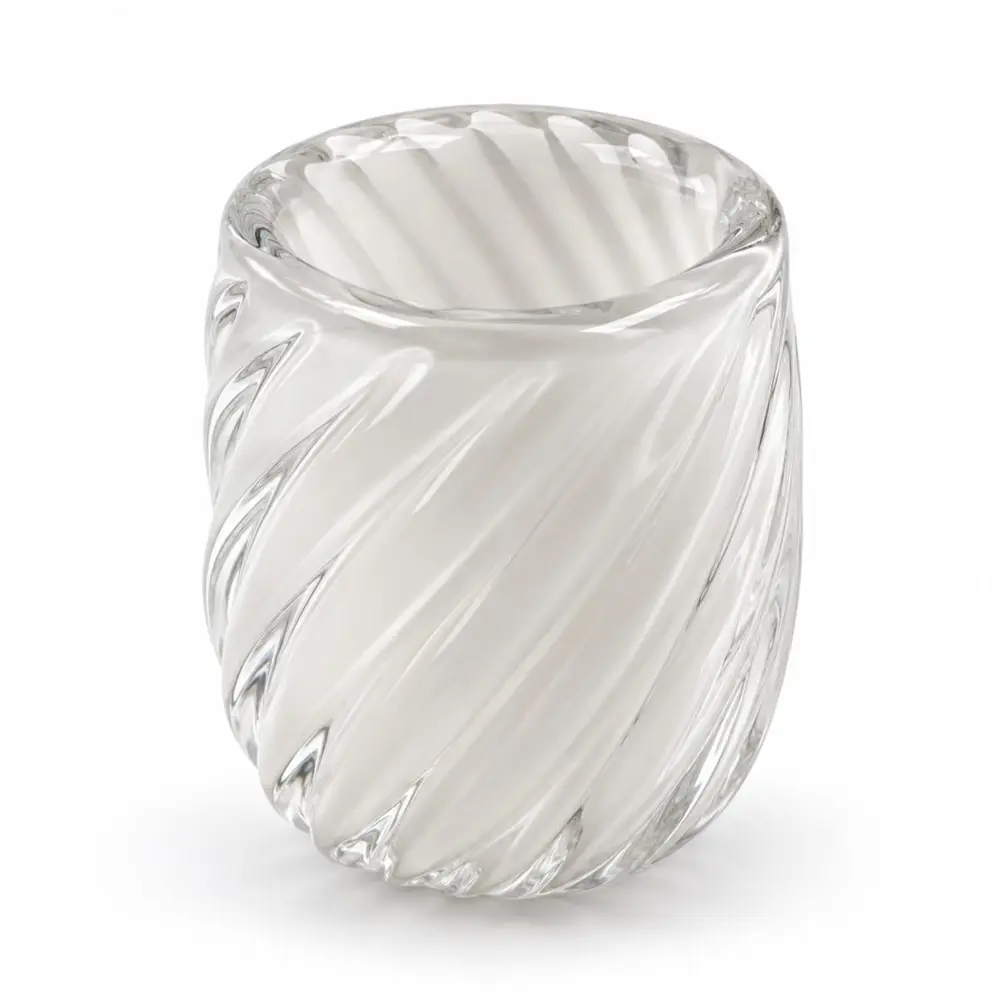 Vaso Decorativo em Cristal Murano Venlo Quartzo Pérola