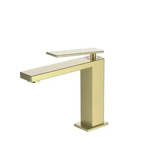 Misturador Bica Baixa para Banheiro Lexxa Plate Ouro Escovado LX3396OE