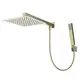 Chuveiro Quadrado Completo com Desviador Lexxa Aerial Ouro Escovado LX4107OE